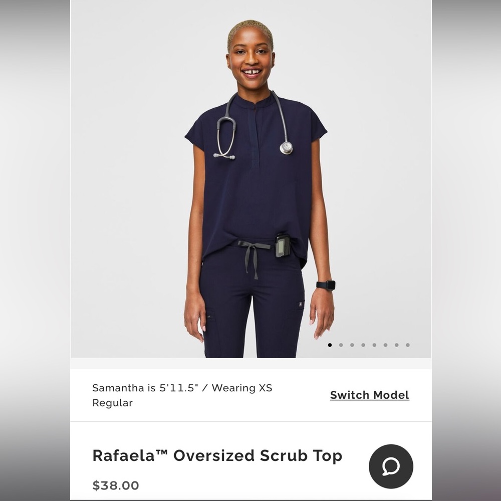 Figs Rafaela Scrub Top | Navy Blue USW XS